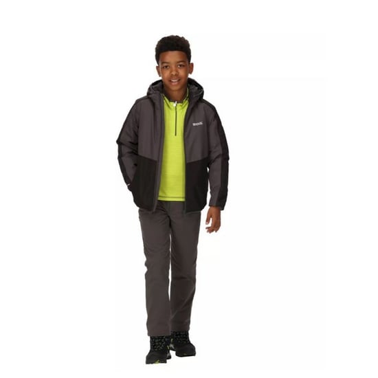 Regatta Childrens/Kids Volcanics VI Waterproof Jacket (Black/Dark Grey) - Image 5