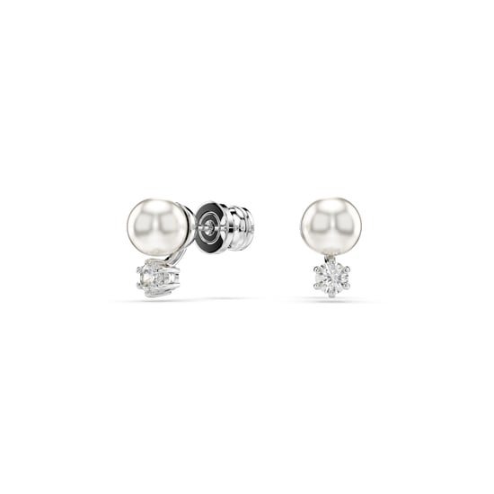 Swarovski 'Matrix' Women's Base Metal Stud Earrings - Silver 5694225 - Image 2
