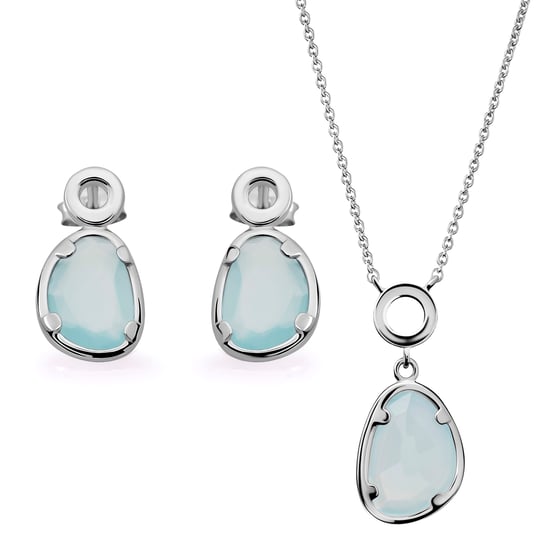 Orphelia 'Rivera' Women's 925 Sterling Silver Set: Necklace + Earrings - Silver SET-7480/BC - Image 1