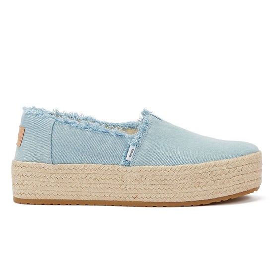 TOMS Washed Denim Valcia Pastel Blue Women's Blue Espadrilles - Image 4