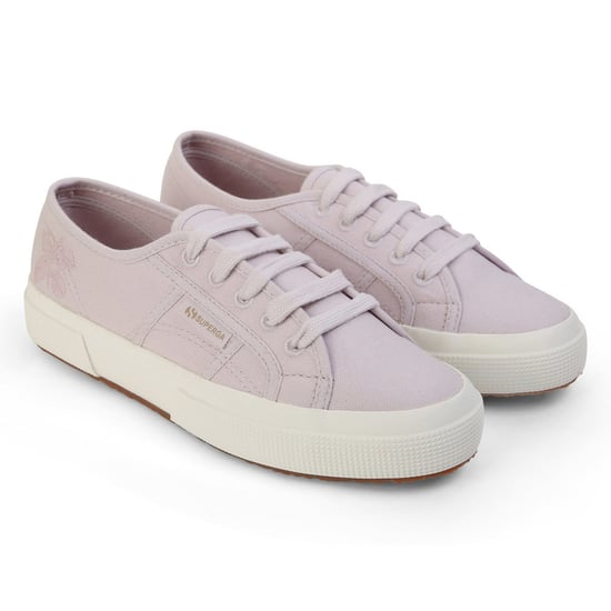 Superga Womens/Ladies Leaves Natural Dyed Embroidered Trainers (Pink Magenta Leaves) - Image 1