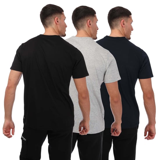 Men's DKNY 3 Pack Embroidered Logo T-Shirt in Black silver
