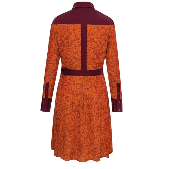Bi-material shirt-dress with linear floral print - Image 2