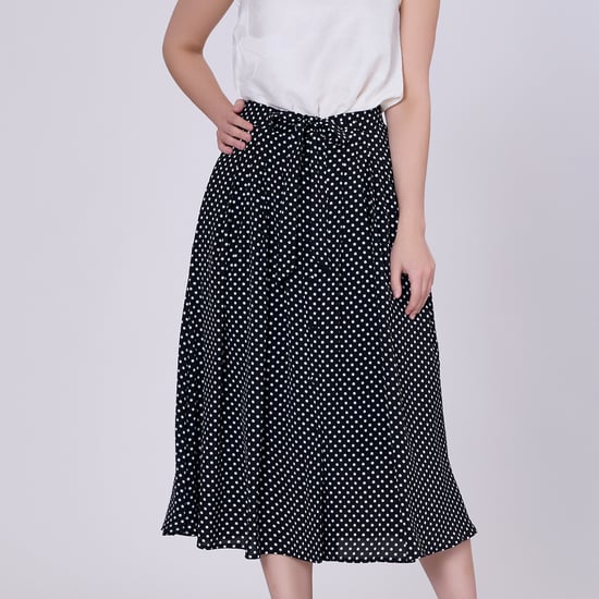 Flared dot print skirt - Image 3