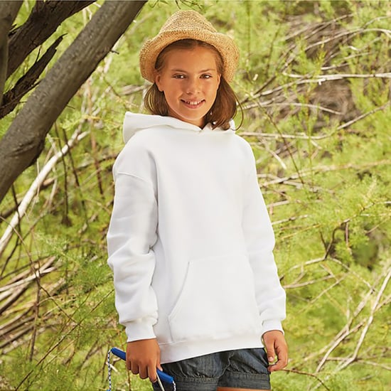 Fruit Of The Loom Kids Unisex Premium 70/30 Hooded Sweatshirt / Hoodie (White) - Image 4