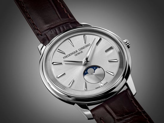 Frédérique Constant Moneta Moonphase Unisex's Brown Watch FC-206S3S6 - Image 3