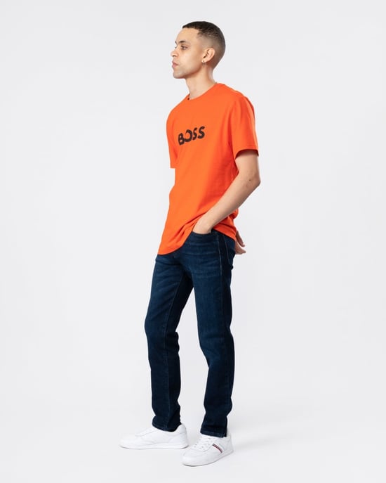 Jeans BOSS Orange Re.Maine de corte regular en denim azul oscuro con elasticidad cómoda - Image 3