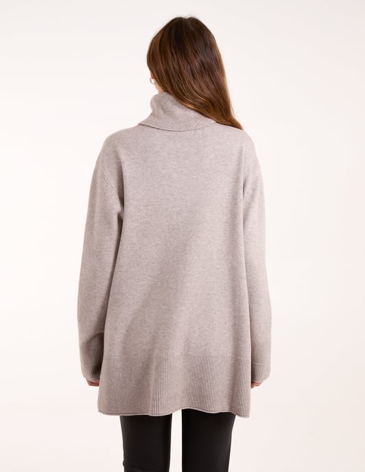 Roll Neck Jumper With Front Seam Detail