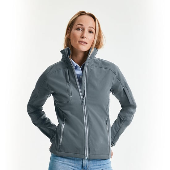 Russell Women/Ladies Bionic Softshell Jacket (Iron Grey) - Image 3