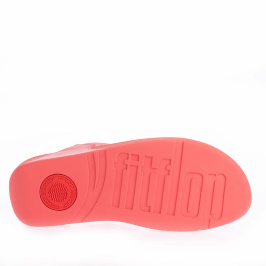Women's Fit Flop Lulu Shimmerlux Toe-Post Sandals in Coral - Image 5