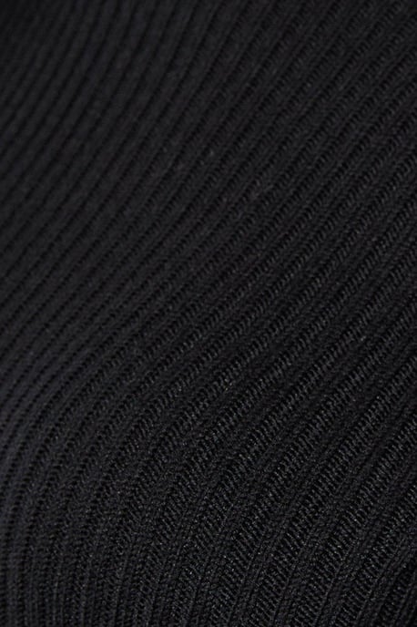 Knitted Ribbed Long Sleeve Shoulder Pad Maxi Skirt Co-ord