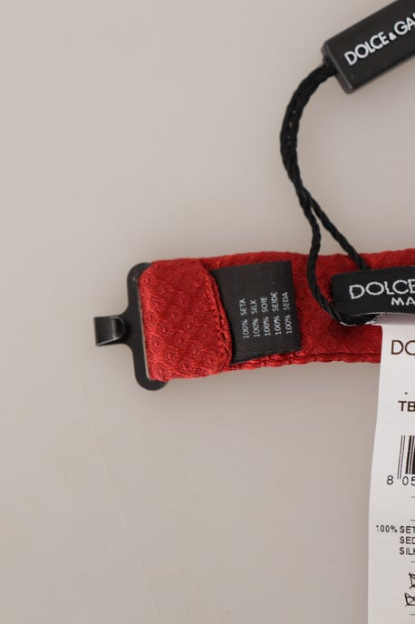 Corbata Papillon para Hombre Ajustable en Cuello de Seda 100% Roja de Dolce & Gabbana - Image 5