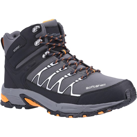 Cotswold Mens Abbeydale Mid Hiking Boots (Grey/Orange) - Image 1