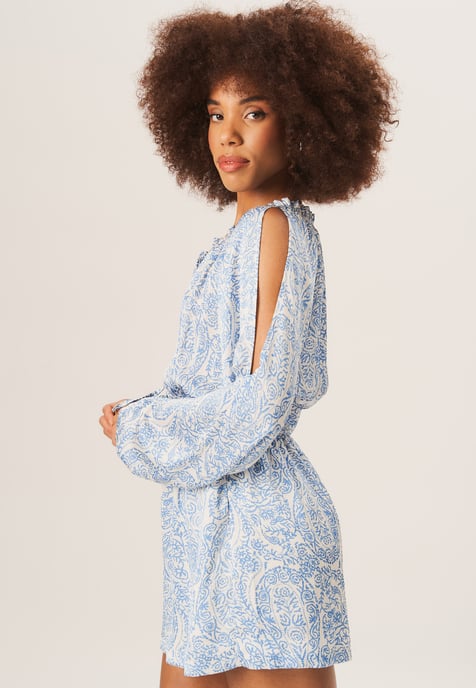 Paisley Shirred Waist Playsuit
