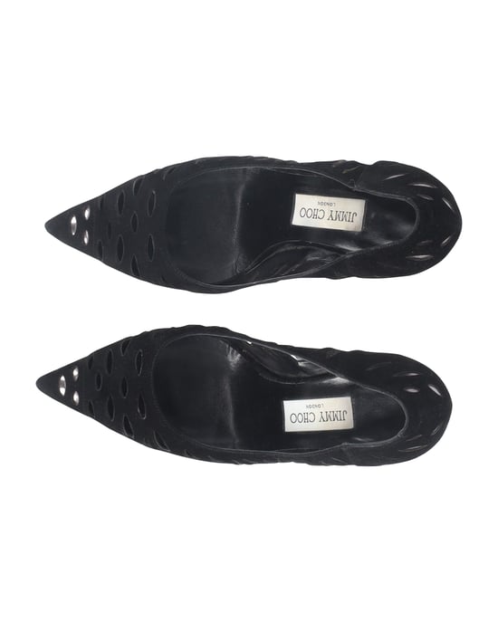 Jimmy Choo Lasercut Romy Pumps Black Suede - Image 2