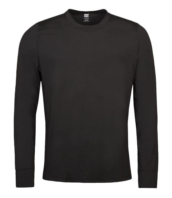 Mens Thermal Long Sleeve T Shirt | Heat Holders | Winter Base Layer Top - Black