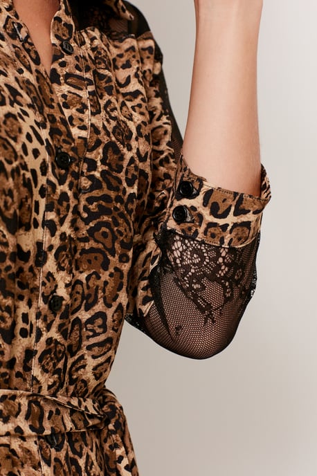 Leopard & Lace Shirt Dress