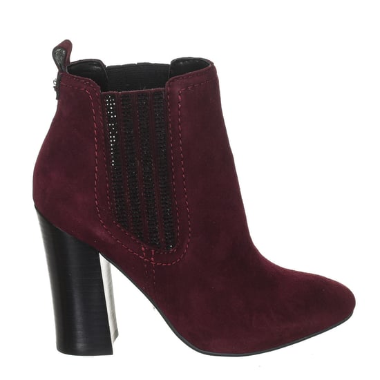 Suede effect leather heeled ankle boots FLLUN3SUE10 woman