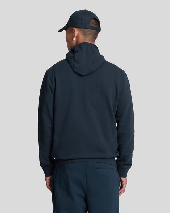Lyle & Scott Hybrid sudadera con capucha azul marino oscuro con cremallera - Image 3