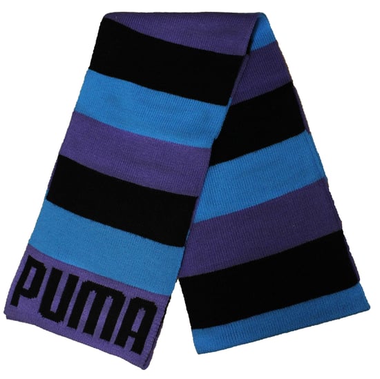 Puma Unisex Mens Womens Knit Scarf Black Purple Blue 052136 03