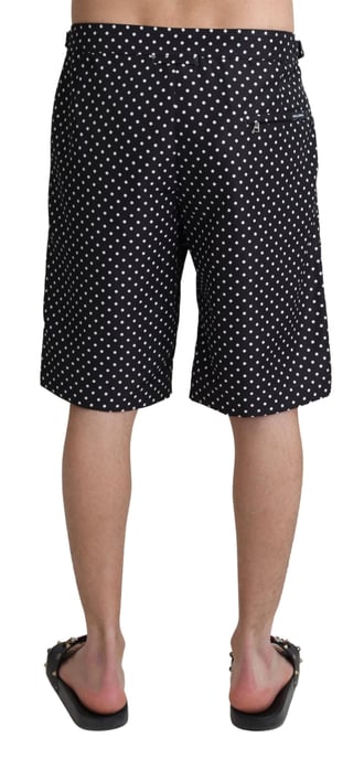 Shorts de baño para hombre Dolce & Gabbana con estampado de lunares negros - Image 3