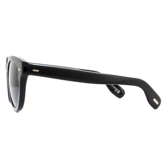 Oliver Peoples Round Unisex Black Blue Polarized Sunglasses
