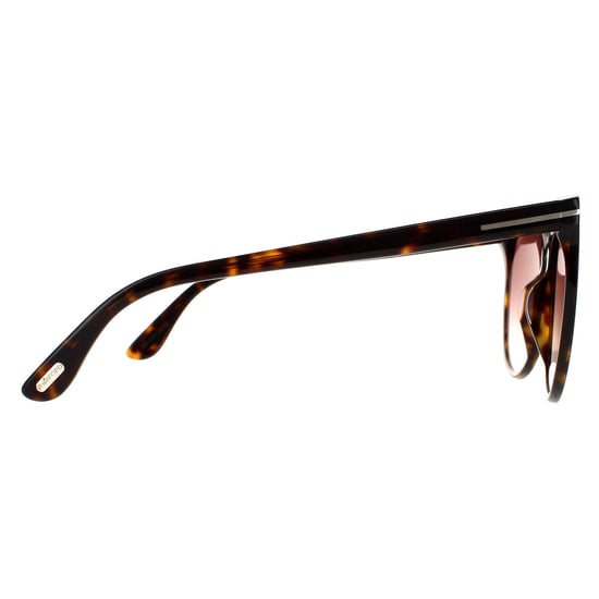 Gafas de sol de mujer estilo gato Tom Ford en marrón oscuro Havana con degradado - Image 4