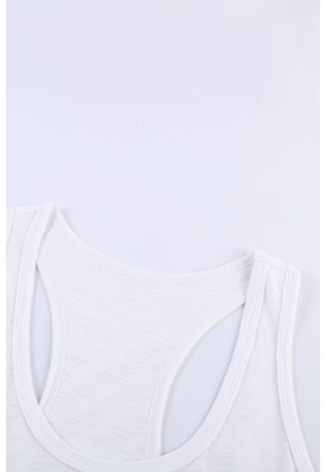 Tank Top Básico Sólido de Mujer en Blanco - Image 4