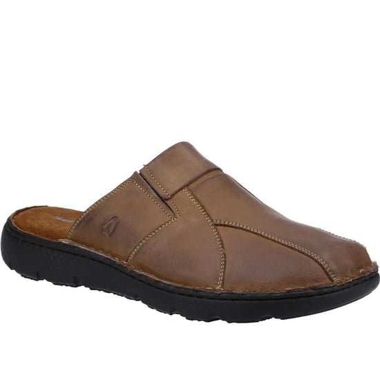Hush Puppies Mens Carson Leather Mules (Brown) - Image 1