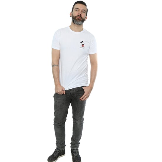 Disney Mens Mickey Mouse Kickin Retro Chest T-Shirt (White) - Image 4