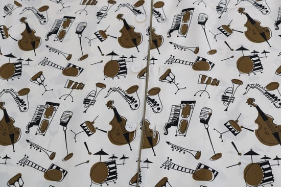 Camisa de seda blanca con estampado de motivo JAZZ de Dolce & Gabbana - Image 5