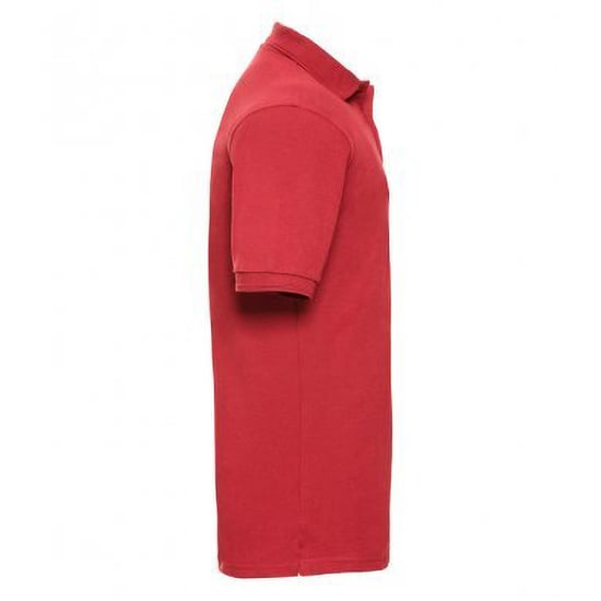 Russell Mens Ripple Collar & Cuff Short Sleeve Polo Shirt (Bright Red) - Image 3