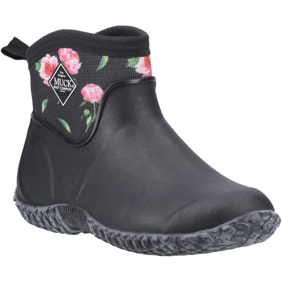 Muck Boots Muckster II Ankle Rubber Black/Roses Wellington Boots - Image 1