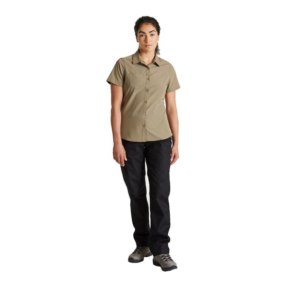 Craghoppers Womens/Ladies Expert Kiwi Short-Sleeved Shirt (Pebble)