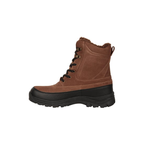Mountain Warehouse Mens Stowe Leather Waterproof Thermal Snow Boots (Brown) - Image 3