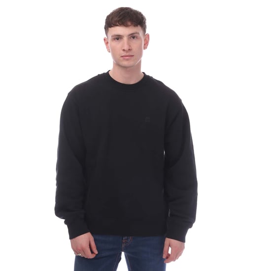 Sudadera de algodón con cuello redondo y collar extraíble en color negro - Image 1