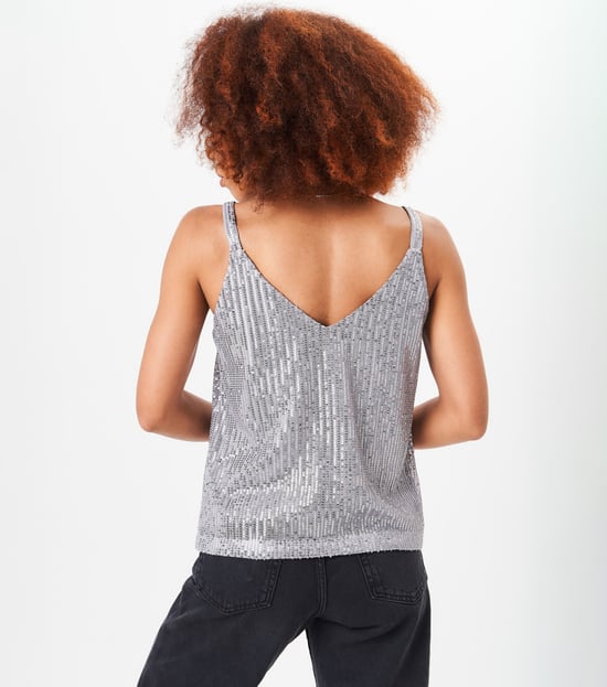 Top camisola con cuello en V y lentejuelas - Image 6