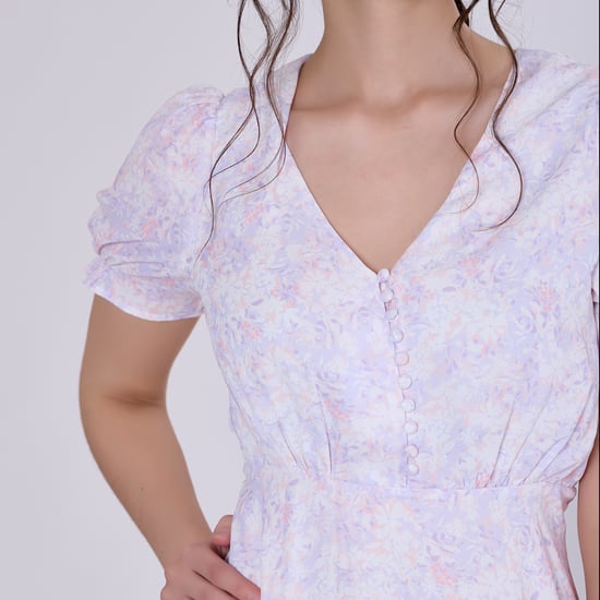 Flared empire dress with liberty print - Image 5