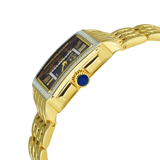 Reloj GV2 Padova para mujer con esfera negra y correa de oro amarillo. - Image 4