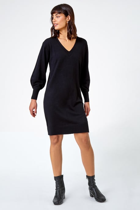 Longline Knitted Jumper Dress