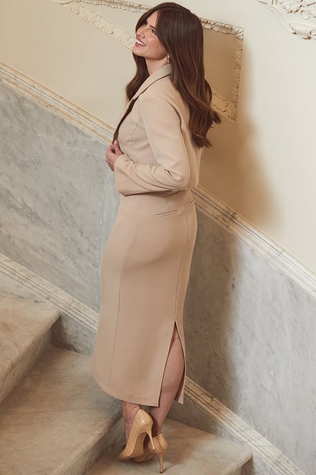 Petite Stone Tailored Pencil Skirt