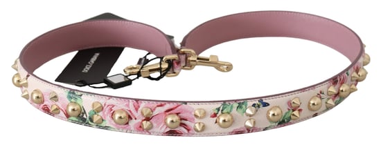 Correa de hombro de cuero con tachuelas de flores rosas para mujer de Dolce & Gabbana - Image 3