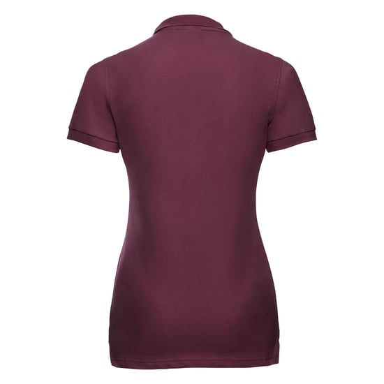Russell Womens/Ladies Stretch Short Sleeve Polo Shirt (Burgundy) - Image 2