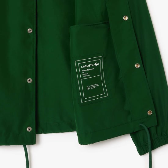 Men's Lacoste Lightweight Showerproof Ripstop Coach Jacket in Green