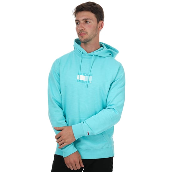 Men's Tommy Hilfiger box Logo Hoody in Blue - Image 1