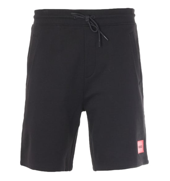 HUGO Logo Patch Sustainable Sweat Shorts - Black - Image 1