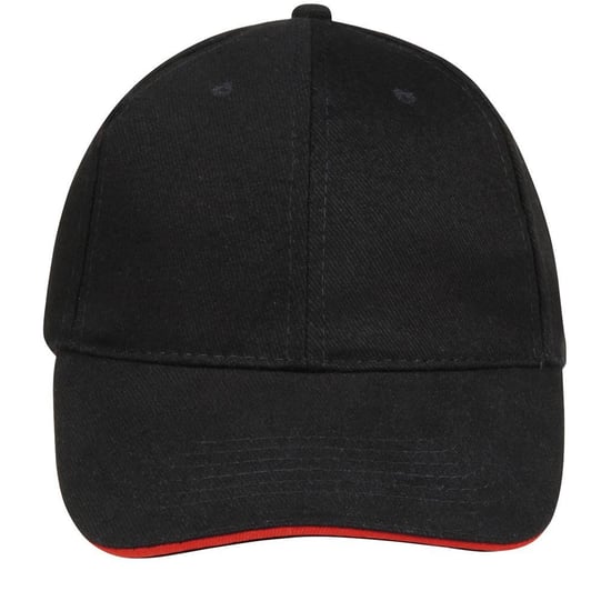 SOLS Unisex Buffalo 6 Panel Baseball Cap (Black/Red)