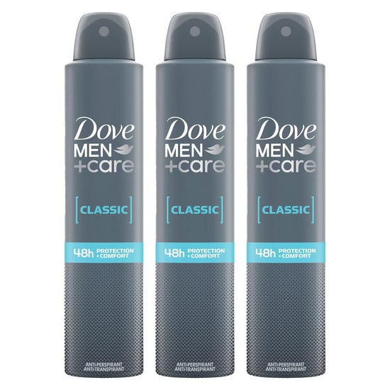 Dove Men+Care Classic Antiperspirant with 48H Sweat Protection Deo 200ml, 3 Pack - Image 1