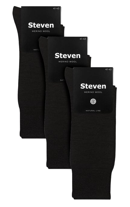 Steven - 3 Pares Multipack Mens Original Merino Wool Socks - Negro - Image 2