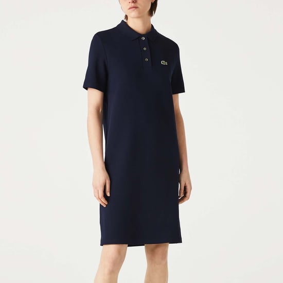 Women's Lacoste Stretch Cotton Piqué Polo Dress in Navy
